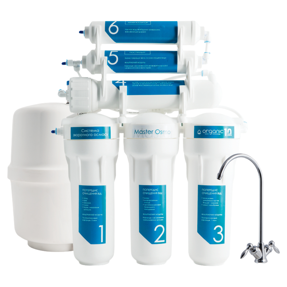 Фільтр зворотного осмосу з мінералізатором Organic Master Osmo 6+